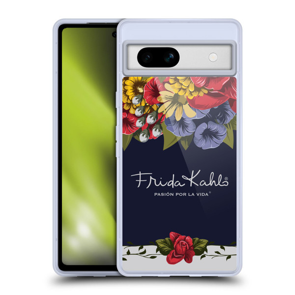 Frida Kahlo Red Florals Blooms Soft Gel Case for Google Pixel 7a