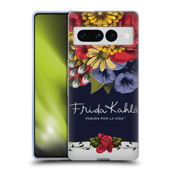 Frida Kahlo Red Florals Blooms Soft Gel Case for Google Pixel 7 Pro