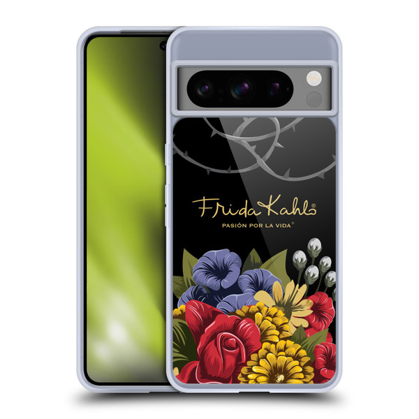 Frida Kahlo Red Florals Efflorescence Soft Gel Case for Google Pixel 8 Pro