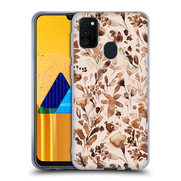 Ninola Flower Patterns Rustic Floral Terracotta Soft Gel Case for Samsung Galaxy M30s (2019)/M21 (2020)