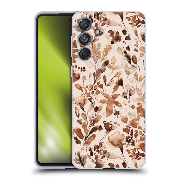 Ninola Flower Patterns Rustic Floral Terracotta Soft Gel Case for Samsung Galaxy M55 5G