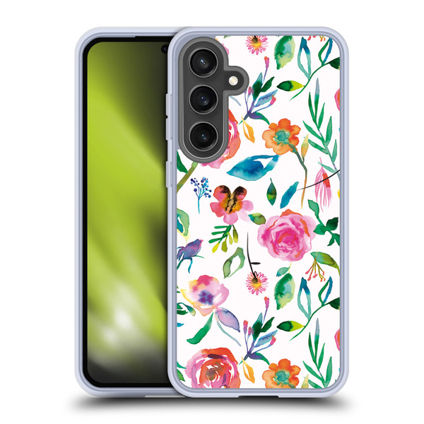 Ninola Flower Patterns Floral Green Soft Gel Case for Samsung Galaxy S24 FE