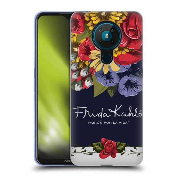 Frida Kahlo Red Florals Blooms Soft Gel Case for Nokia 5.3