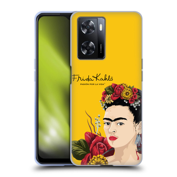 Frida Kahlo Red Florals Portrait Soft Gel Case for OPPO A57s