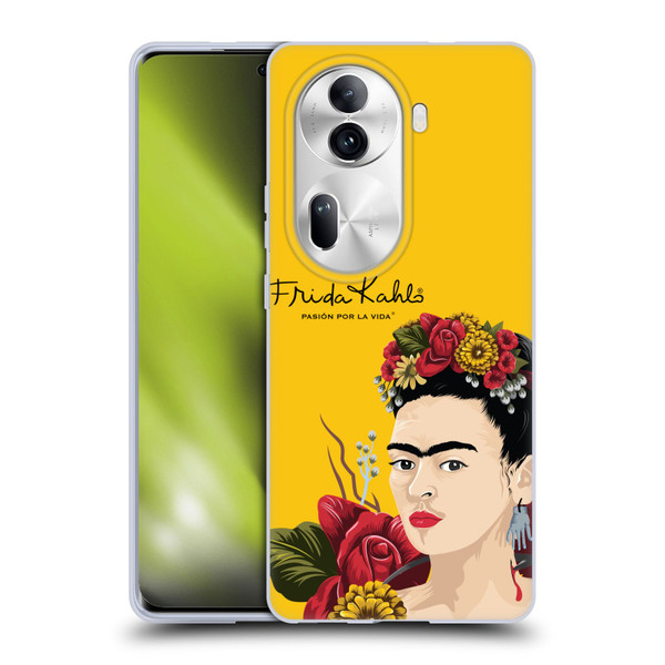 Frida Kahlo Red Florals Portrait Soft Gel Case for OPPO Reno11 Pro