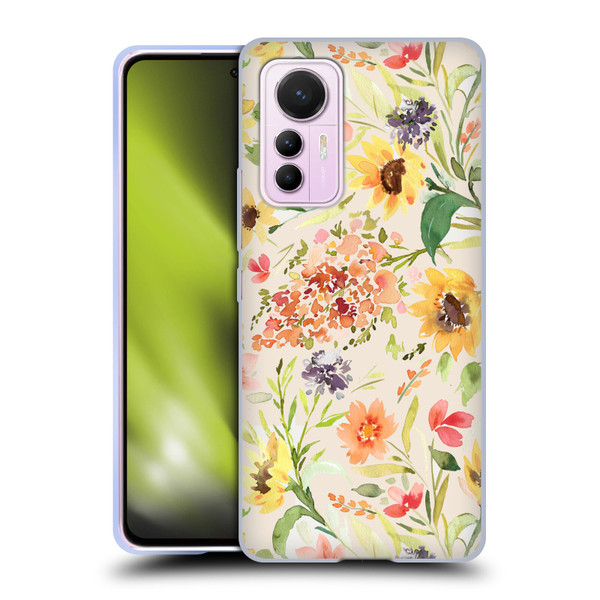 Ninola Flower Patterns Sunflower Plants Autumn Soft Gel Case for Xiaomi 12 Lite