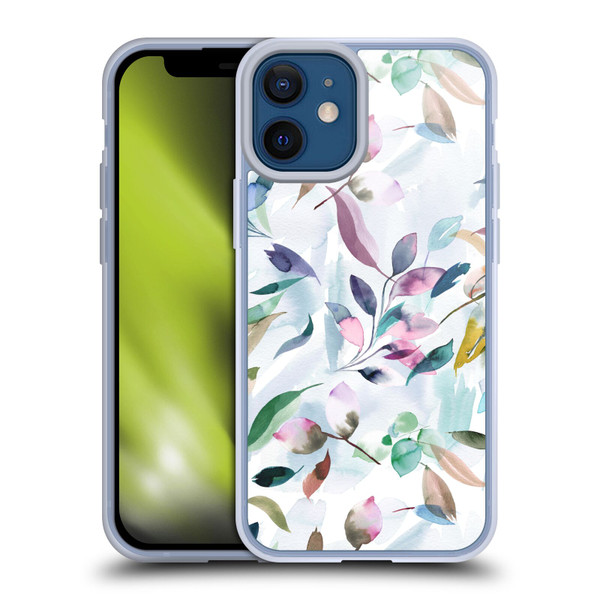 Ninola Garden Watercolor Leaves Soft Gel Case for Apple iPhone 12 Mini