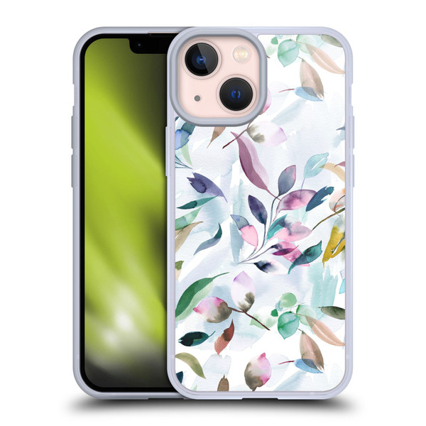 Ninola Garden Watercolor Leaves Soft Gel Case for Apple iPhone 13 Mini