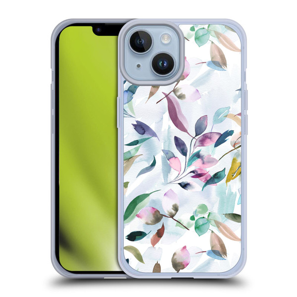 Ninola Garden Watercolor Leaves Soft Gel Case for Apple iPhone 14