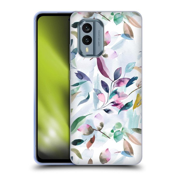 Ninola Garden Watercolor Leaves Soft Gel Case for Nokia X30