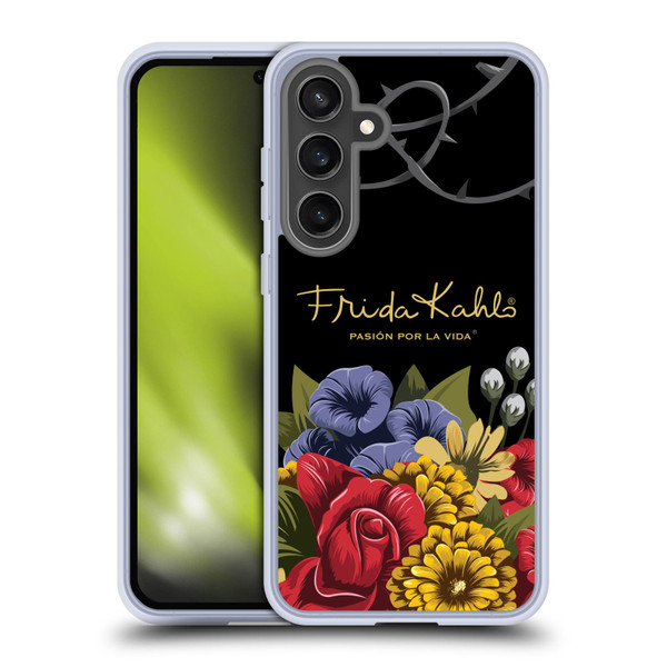 Frida Kahlo Red Florals Efflorescence Soft Gel Case for Samsung Galaxy S24 FE