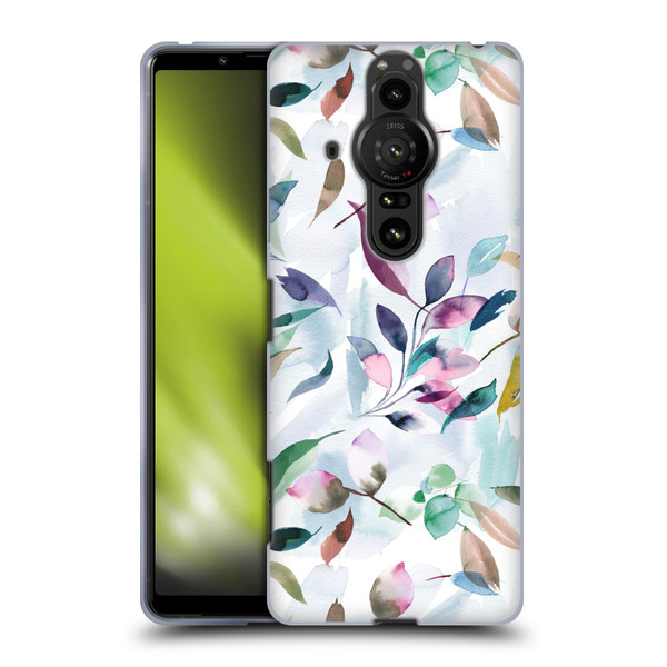 Ninola Garden Watercolor Leaves Soft Gel Case for Sony Xperia Pro-I