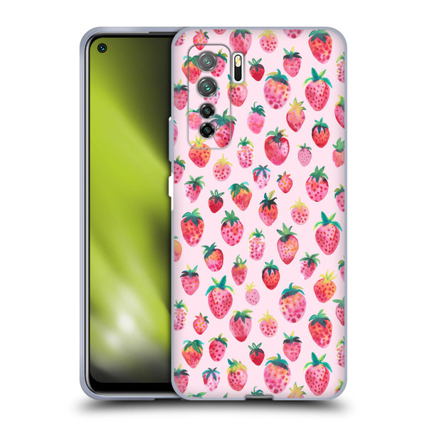 Ninola Mix Patterns Summer Strawberries Soft Gel Case for Huawei Nova 7 SE/P40 Lite 5G