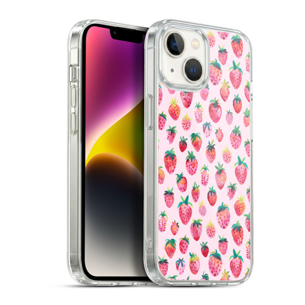 Ninola Mix Patterns Summer Strawberries Soft Gel Case for Apple iPhone 14