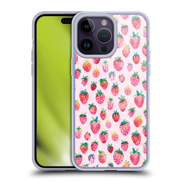 Ninola Mix Patterns Summer Strawberries Soft Gel Case for Apple iPhone 14 Pro Max
