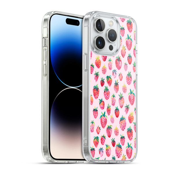 Ninola Mix Patterns Summer Strawberries Soft Gel Case for Apple iPhone 14 Pro Max & MagSafe