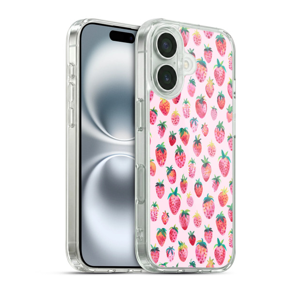 Ninola Mix Patterns Summer Strawberries Soft Gel Case for Apple iPhone 16 & MagSafe
