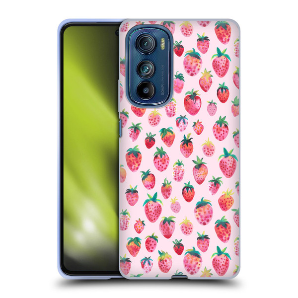 Ninola Mix Patterns Summer Strawberries Soft Gel Case for Motorola Edge 30