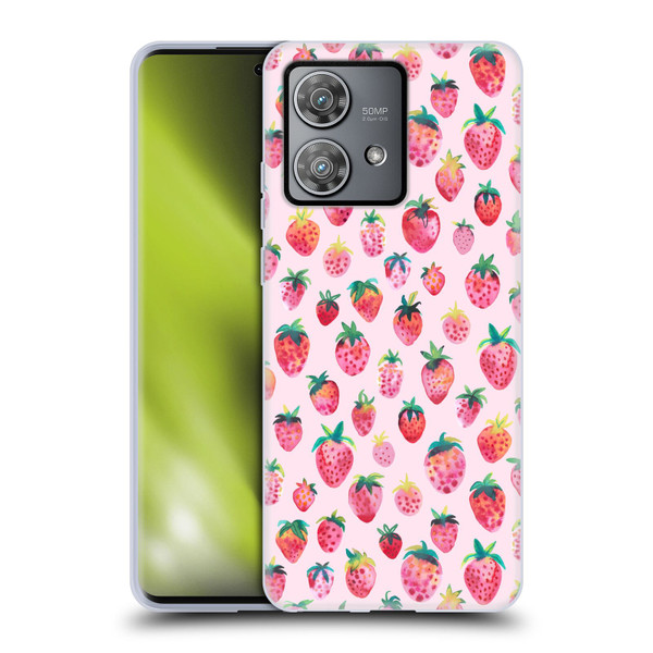 Ninola Mix Patterns Summer Strawberries Soft Gel Case for Motorola Edge 40 Neo 5G