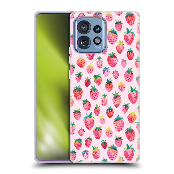 Ninola Mix Patterns Summer Strawberries Soft Gel Case for Motorola Moto Edge 40 Pro