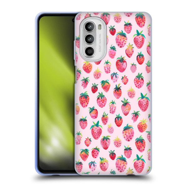 Ninola Mix Patterns Summer Strawberries Soft Gel Case for Motorola Moto G52