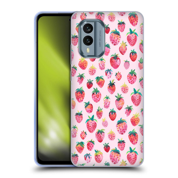 Ninola Mix Patterns Summer Strawberries Soft Gel Case for Nokia X30