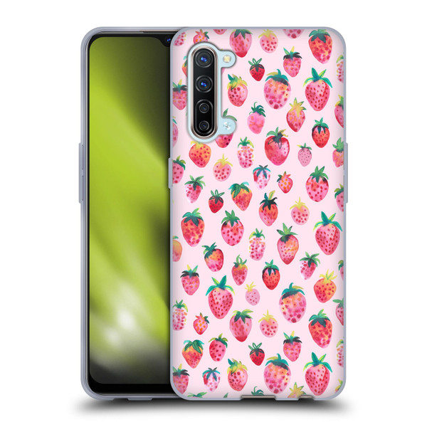 Ninola Mix Patterns Summer Strawberries Soft Gel Case for OPPO Find X2 Lite 5G