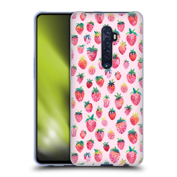 Ninola Mix Patterns Summer Strawberries Soft Gel Case for OPPO Reno 2
