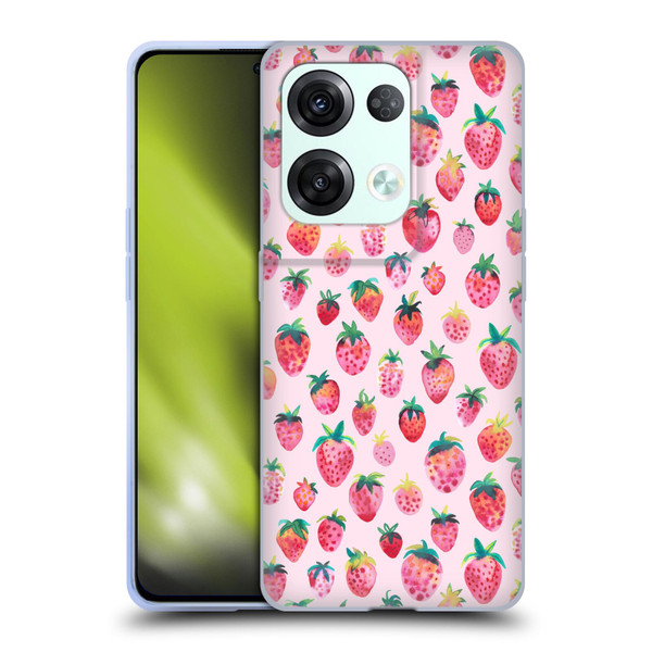Ninola Mix Patterns Summer Strawberries Soft Gel Case for OPPO Reno8 Pro