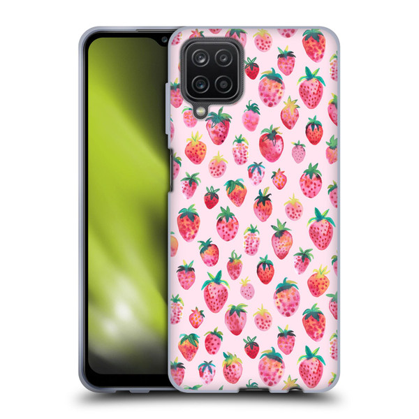 Ninola Mix Patterns Summer Strawberries Soft Gel Case for Samsung Galaxy A12 (2020)
