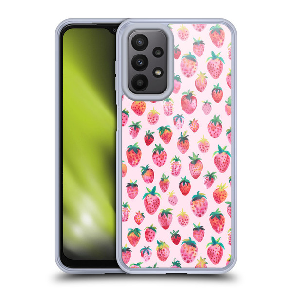 Ninola Mix Patterns Summer Strawberries Soft Gel Case for Samsung Galaxy A23 / 5G (2022)