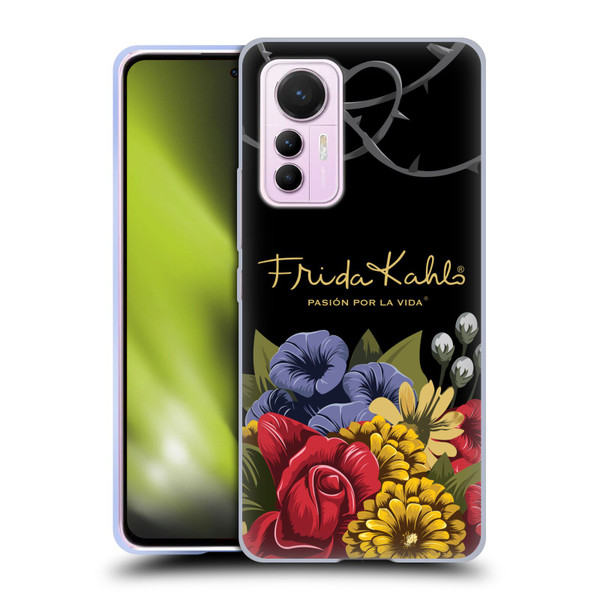 Frida Kahlo Red Florals Efflorescence Soft Gel Case for Xiaomi 12 Lite