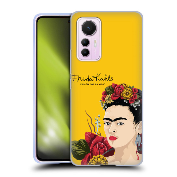 Frida Kahlo Red Florals Portrait Soft Gel Case for Xiaomi 12 Lite