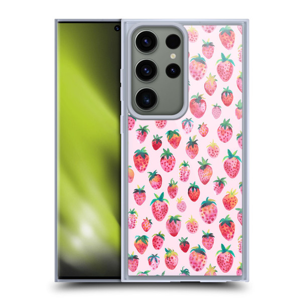 Ninola Mix Patterns Summer Strawberries Soft Gel Case for Samsung Galaxy S23 Ultra 5G