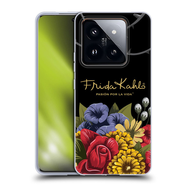 Frida Kahlo Red Florals Efflorescence Soft Gel Case for Xiaomi 14 Pro