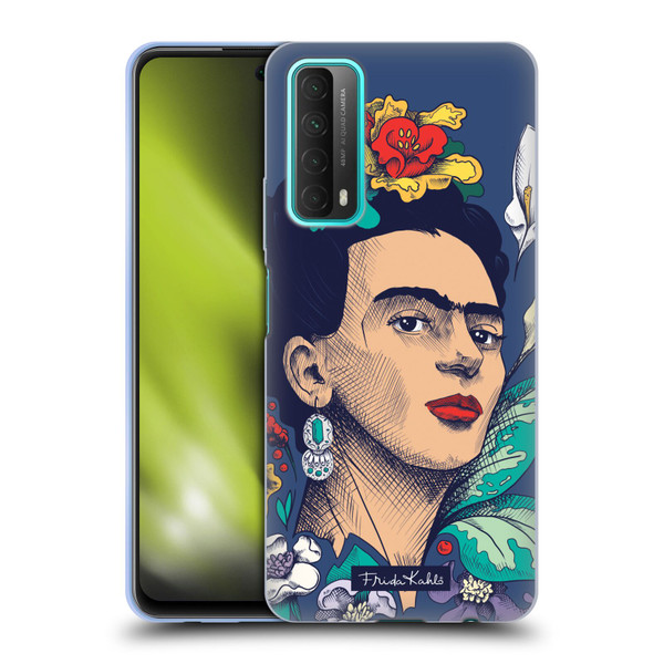 Frida Kahlo Sketch Flowers Soft Gel Case for Huawei P Smart (2021)