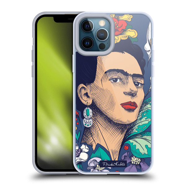 Frida Kahlo Sketch Flowers Soft Gel Case for Apple iPhone 12 Pro Max
