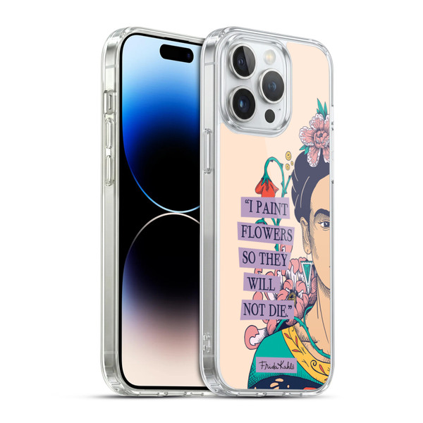 Frida Kahlo Sketch I Paint Flowers Soft Gel Case for Apple iPhone 14 Pro Max & MagSafe