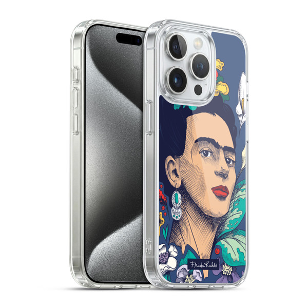 Frida Kahlo Sketch Flowers Soft Gel Case for Apple iPhone 15 Pro & MagSafe