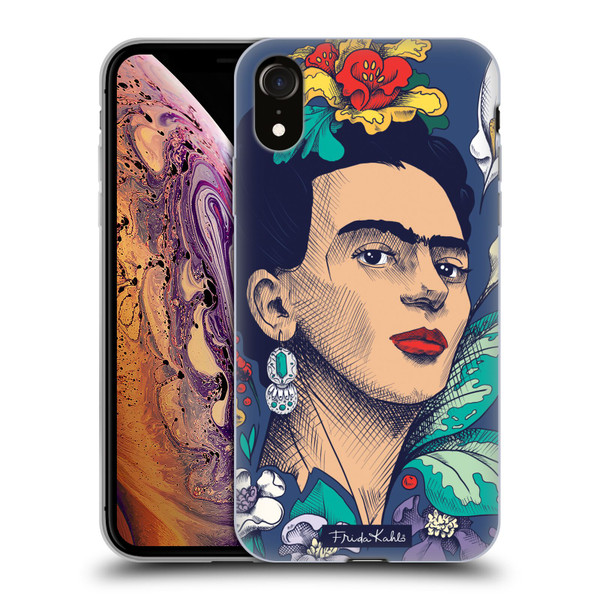 Frida Kahlo Sketch Flowers Soft Gel Case for Apple iPhone XR