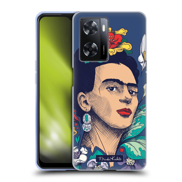 Frida Kahlo Sketch Flowers Soft Gel Case for OPPO A57s