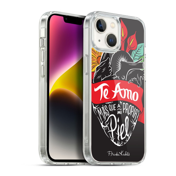 Frida Kahlo Typography Heart Soft Gel Case for Apple iPhone 14