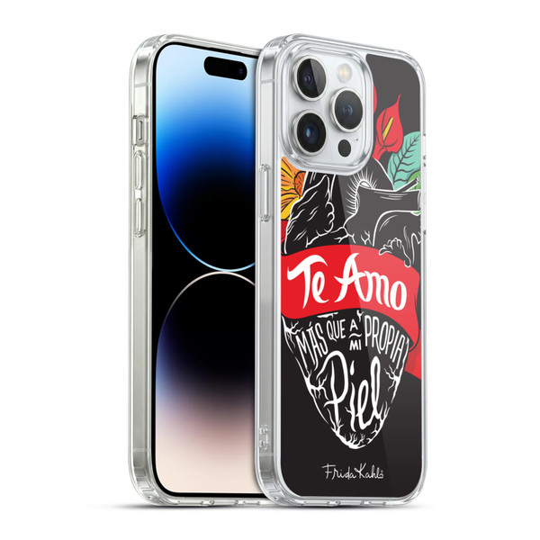Frida Kahlo Typography Heart Soft Gel Case for Apple iPhone 14 Pro Max & MagSafe