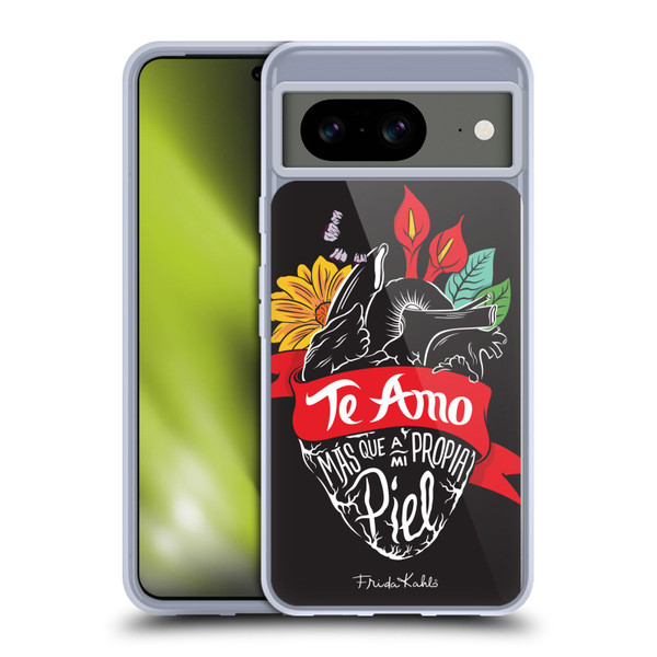Frida Kahlo Typography Heart Soft Gel Case for Google Pixel 8