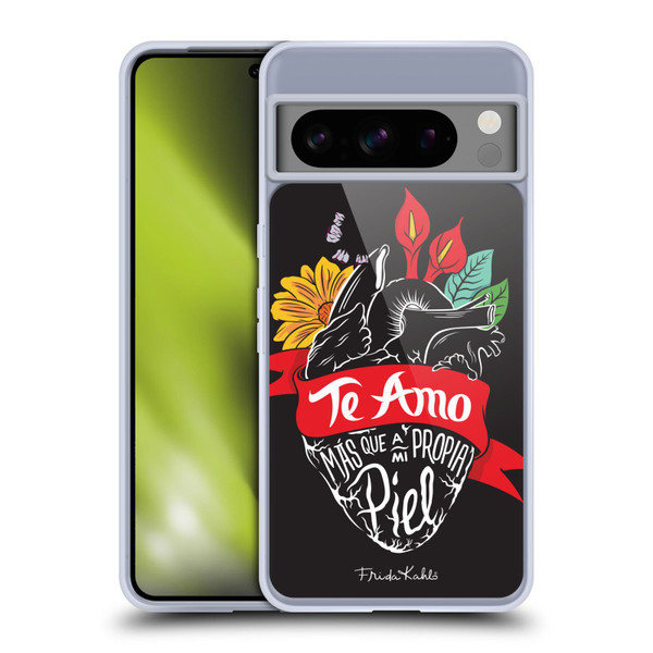 Frida Kahlo Typography Heart Soft Gel Case for Google Pixel 8 Pro