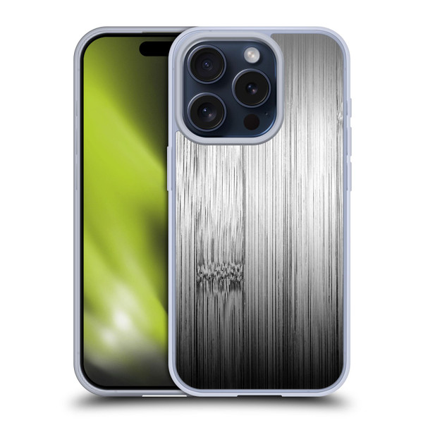 PLdesign Wood Prints Bamboo Burnt Gray Ombre Soft Gel Case for Apple iPhone 15 Pro