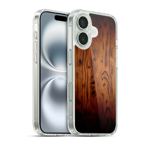 PLdesign Wood Prints Rustic Vintage Brown Burnt Soft Gel Case for Apple iPhone 16 & MagSafe
