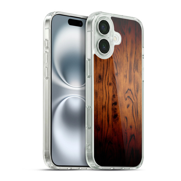 PLdesign Wood Prints Rustic Vintage Brown Burnt Soft Gel Case for Apple iPhone 16 Plus & MagSafe
