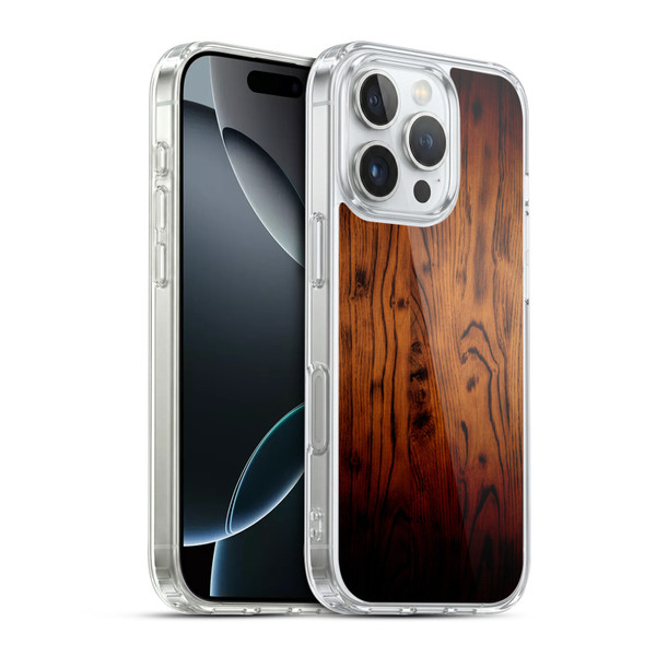 PLdesign Wood Prints Rustic Vintage Brown Burnt Soft Gel Case for Apple iPhone 16 Pro & MagSafe