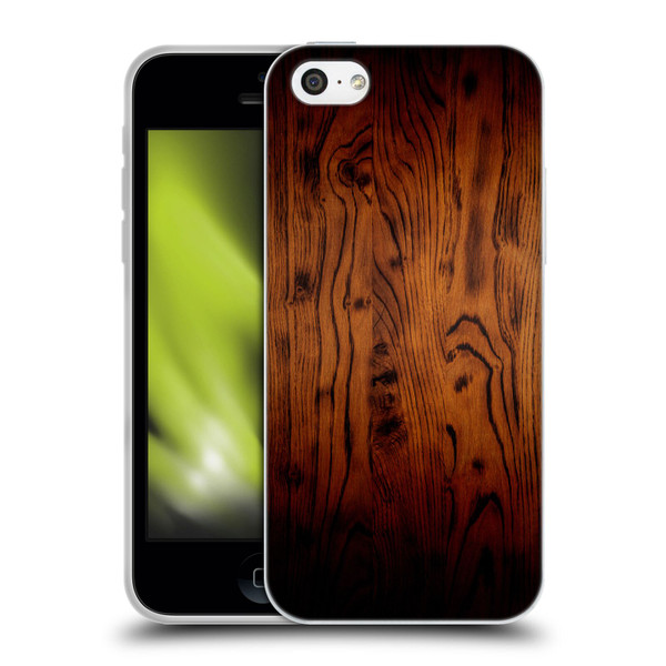 PLdesign Wood Prints Rustic Vintage Brown Burnt Soft Gel Case for Apple iPhone 5c